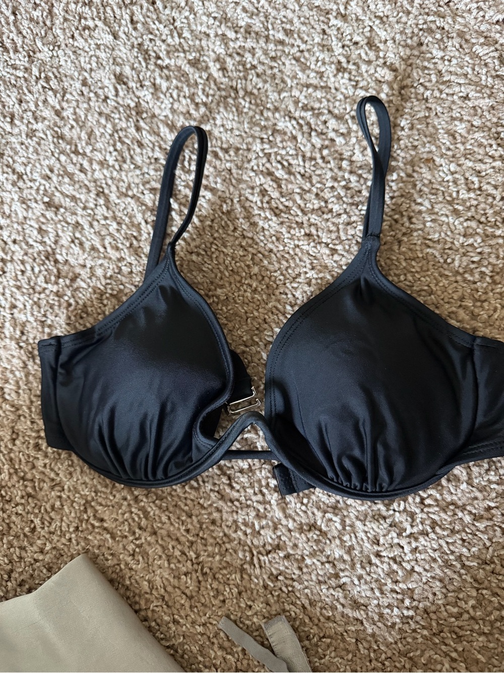 Black Women's Padded Underwire Swim Top